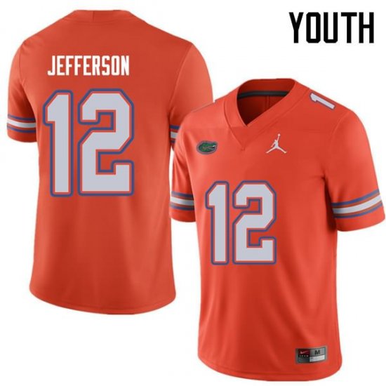 Youth Florida Gators #12 Van Jefferson NCAA Jordan Brand Orange Authentic Stitched College Football Jersey IKC0862RI